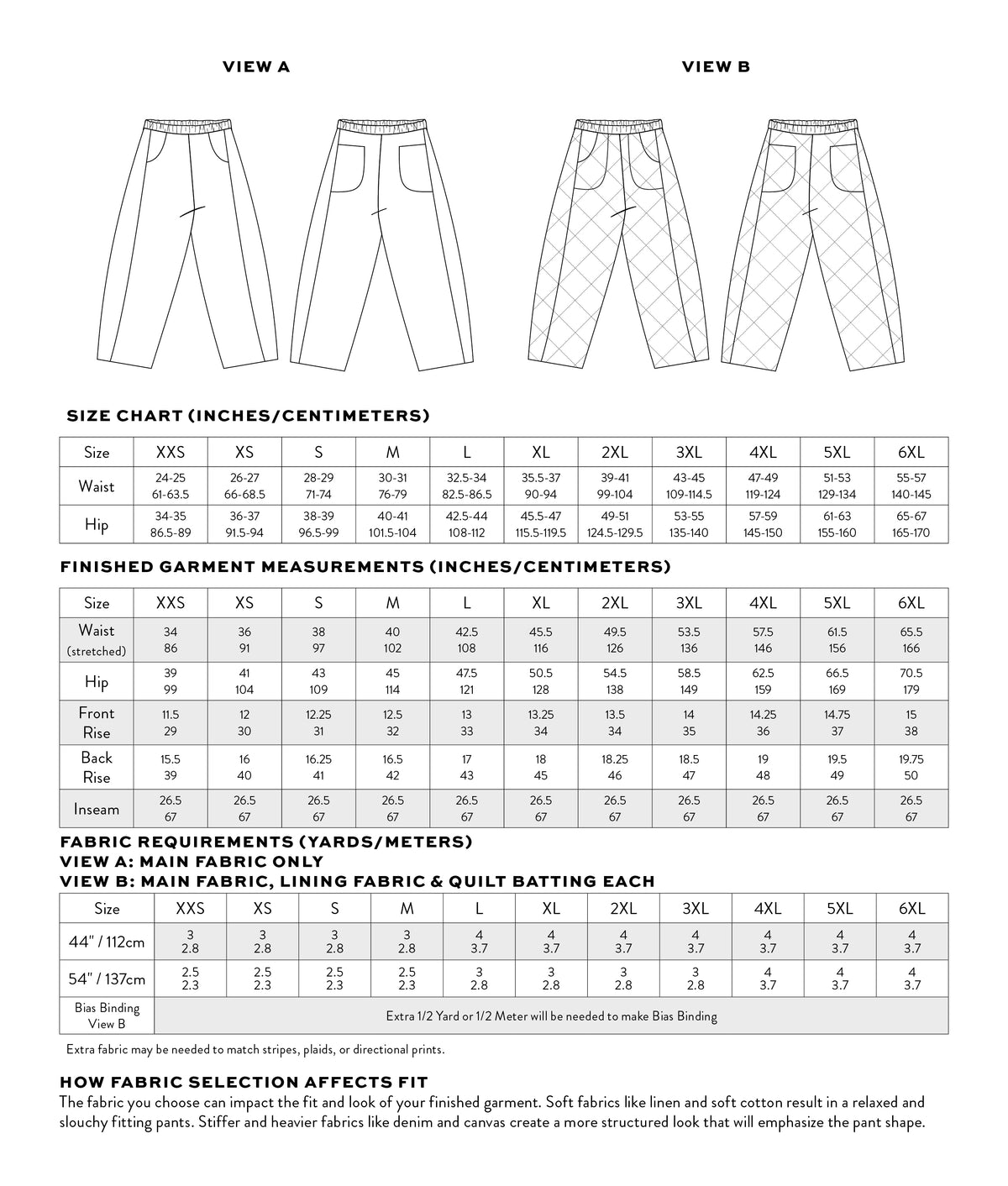 Kite Pants PDF Sewing Pattern