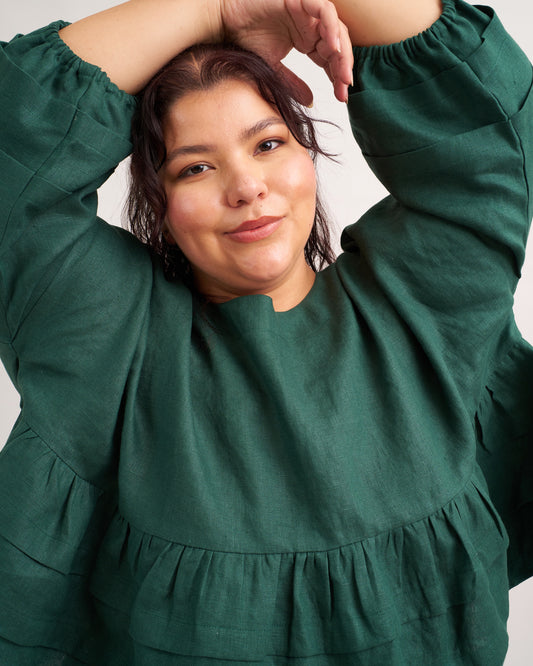 Pintuck Poet Blouse PDF Sewing Pattern | Romantic Gathered Blouse