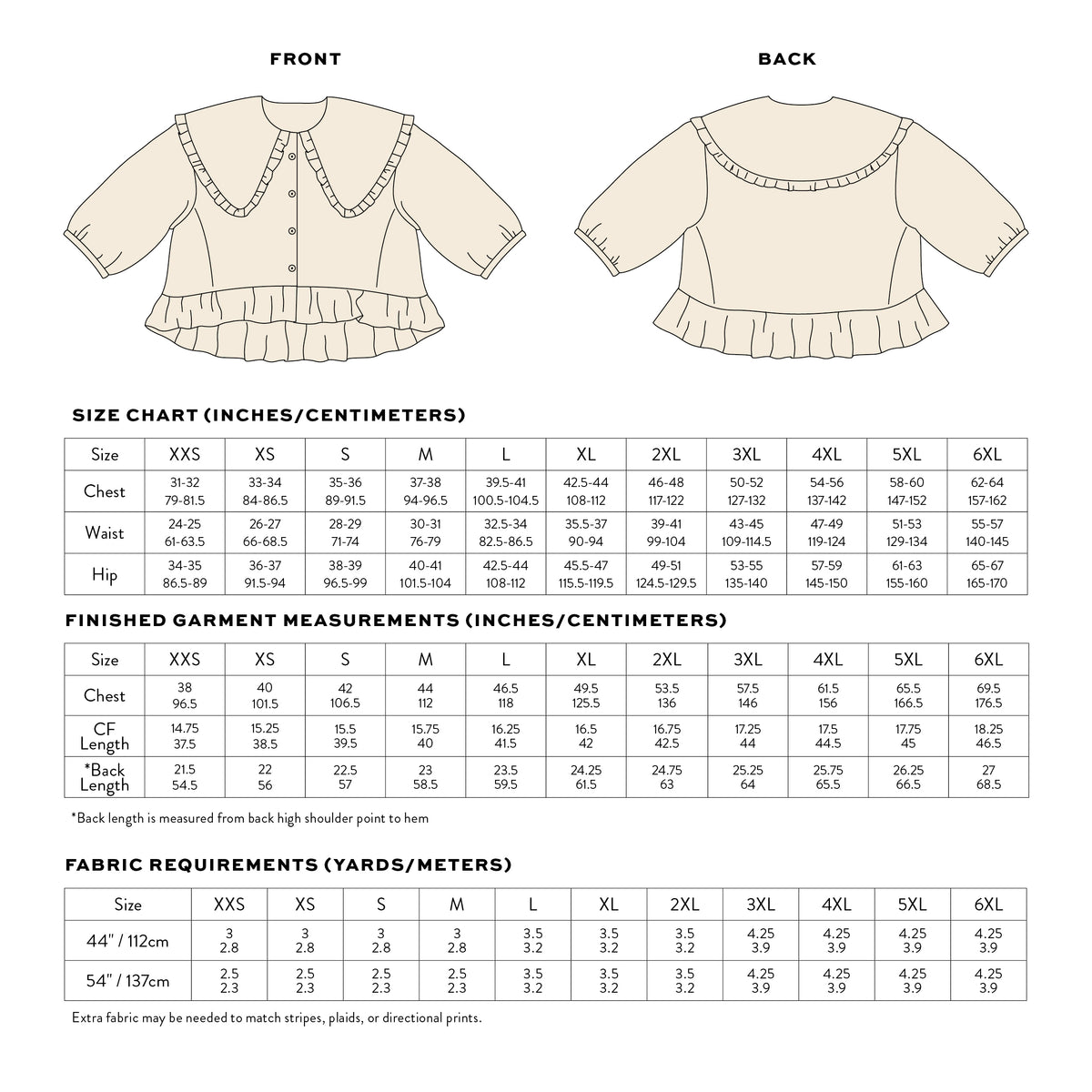 Playdate Blouse PDF Sewing Pattern | Dramatic Ruffle Collar Button Up Shirt