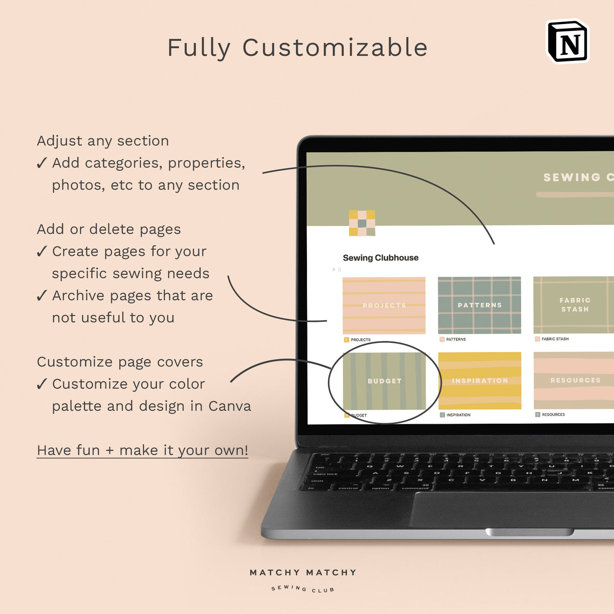 Sewing Clubhouse Notion Template
