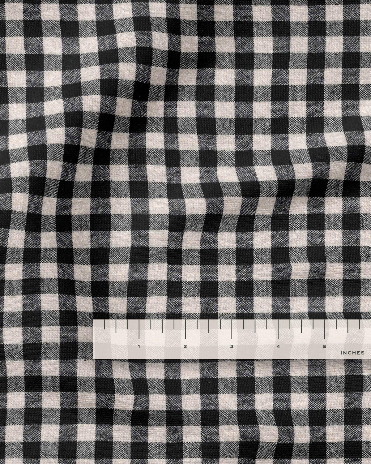 Black and Tan Medium Gingham Cotton