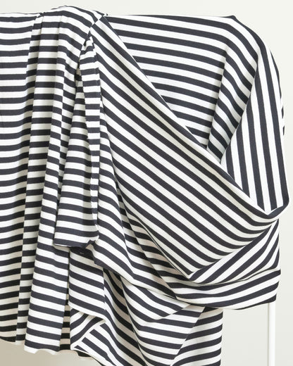 Black and White Mid Weight Jersey Knit