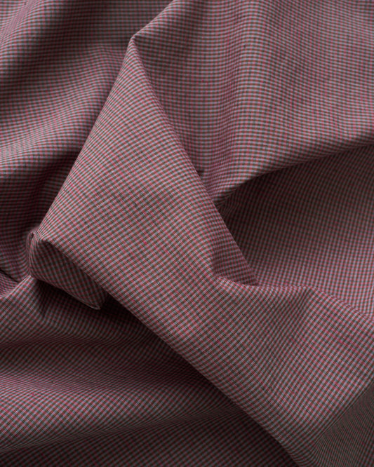 Raspberry Tiny Gingham Linen Cotton
