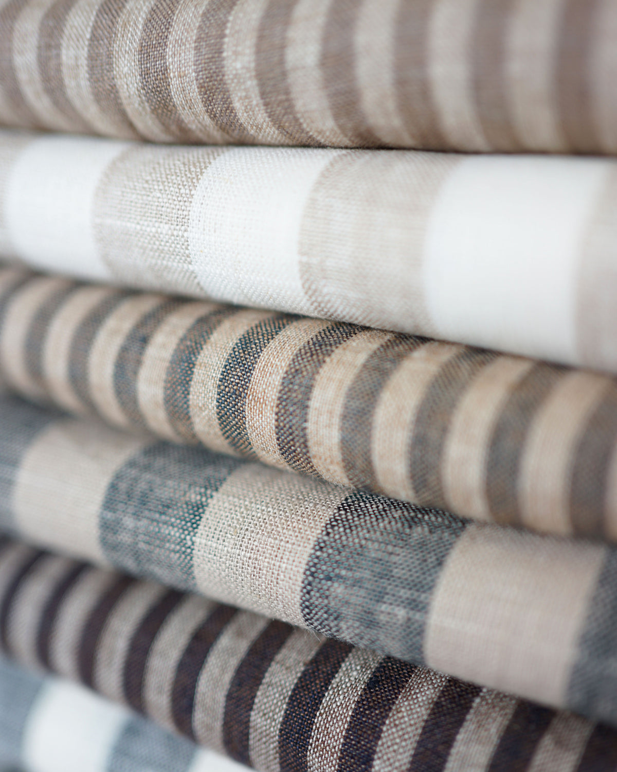 Espresso Candy Stripe Washed Linen