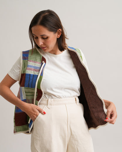 FREE Wavy Quilted Vest PDF Sewing Pattern | Beginner Patchwork Vest