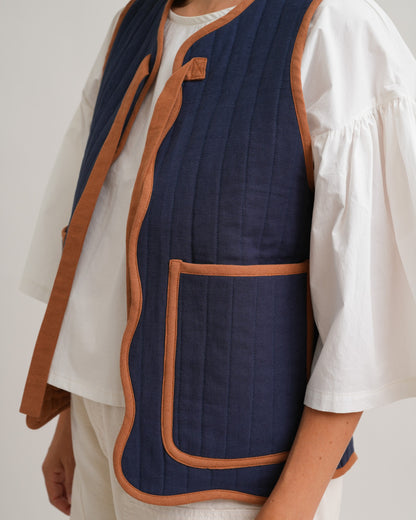 FREE Wavy Quilted Vest PDF Sewing Pattern | Beginner Patchwork Vest