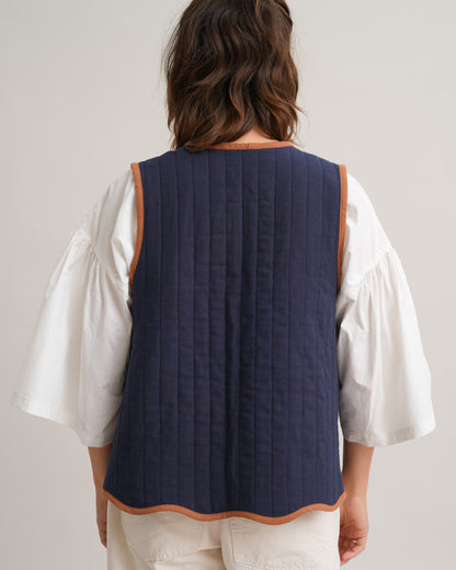 FREE Wavy Quilted Vest PDF Sewing Pattern | Beginner Patchwork Vest