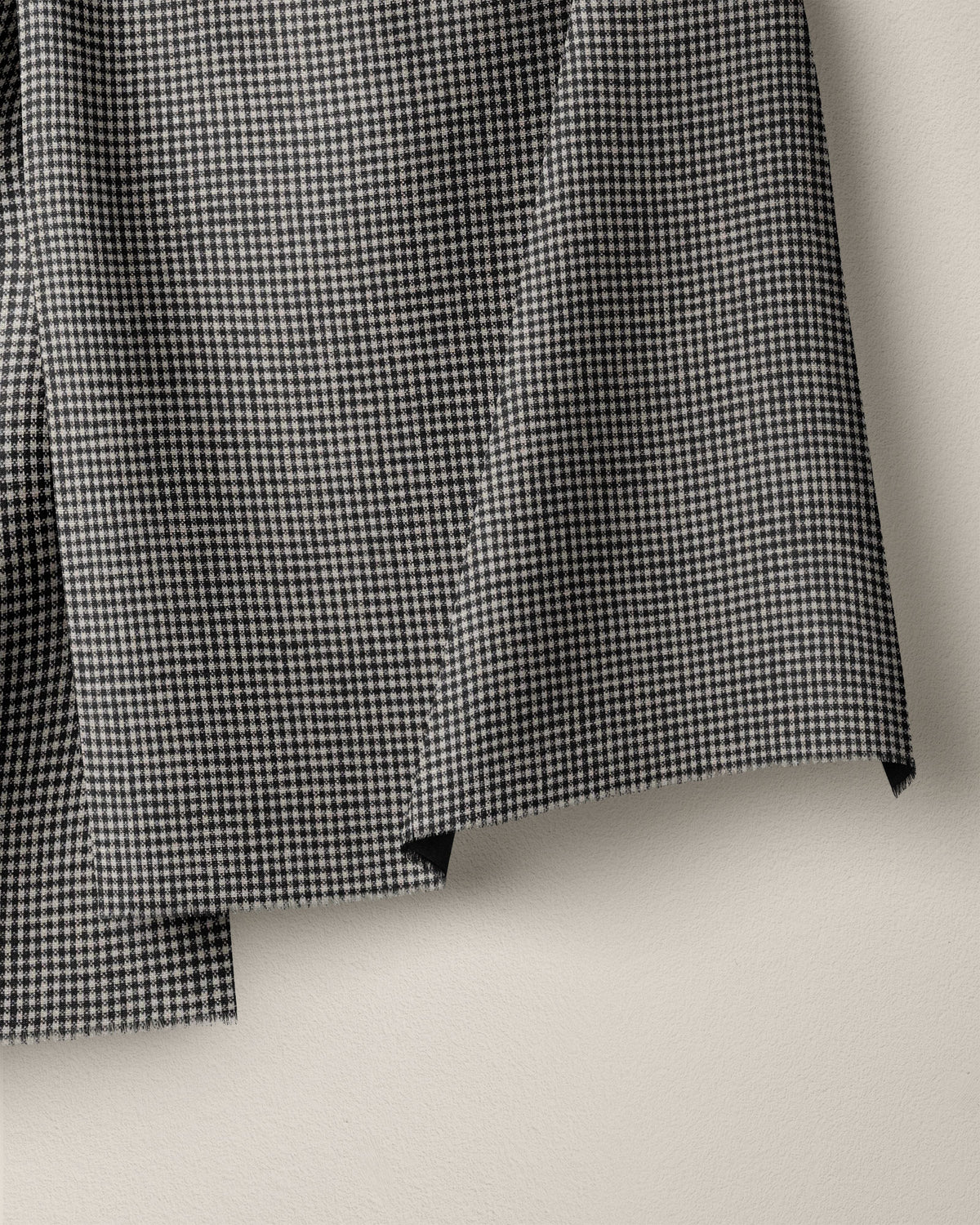 Tiny Black and Natural Gingham Linen