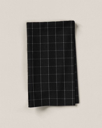 Black Large Grid Cotton Shirting