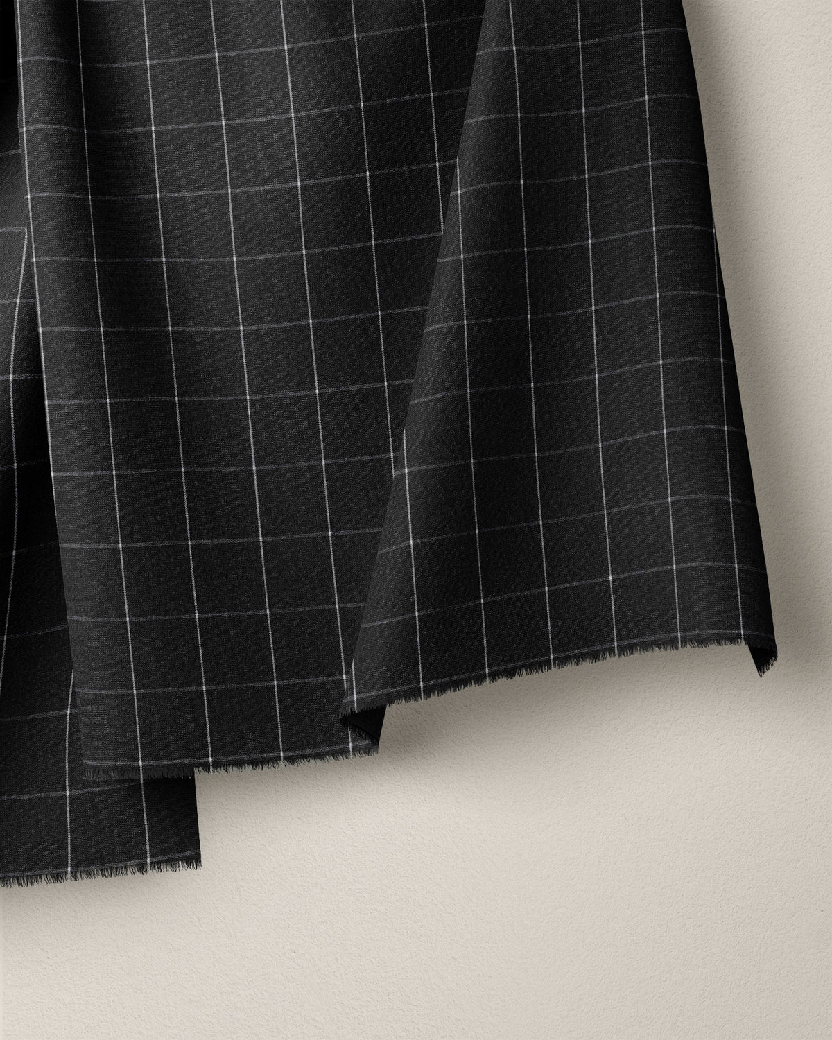 Black Large Grid Cotton Shirting