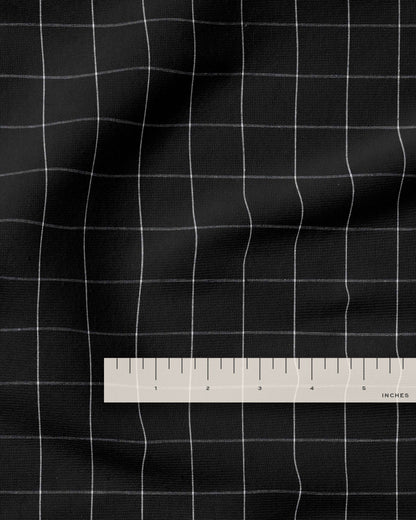Black Large Grid Cotton Shirting