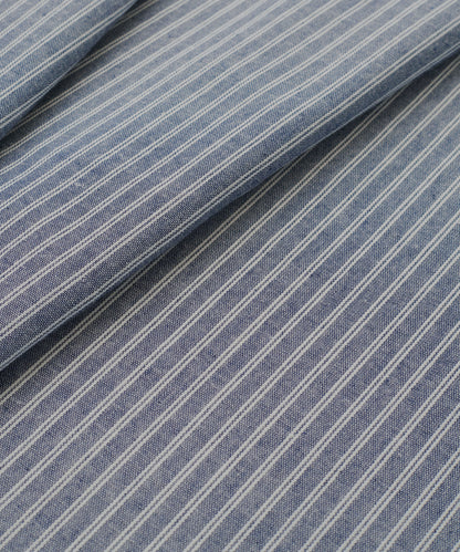 Blue and White Double Stripe Linen Cotton
