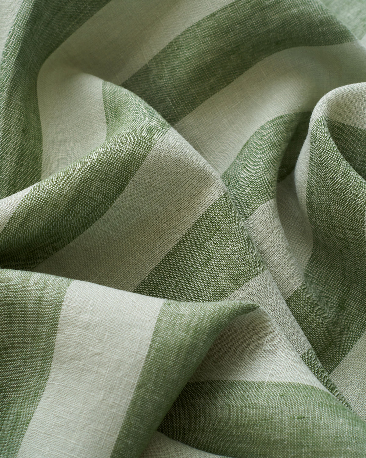 Chive Club Stripe Washed Linen