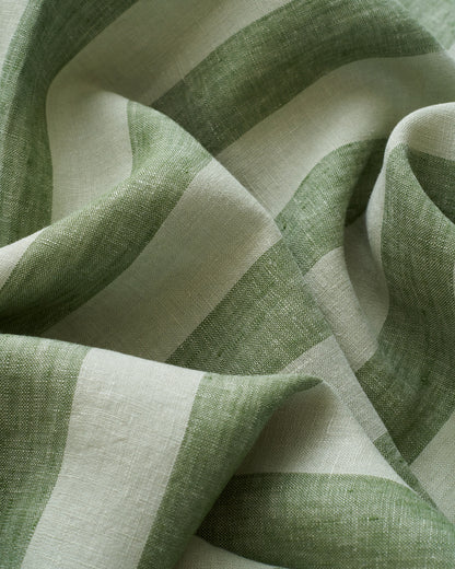 Chive Club Stripe Washed Linen