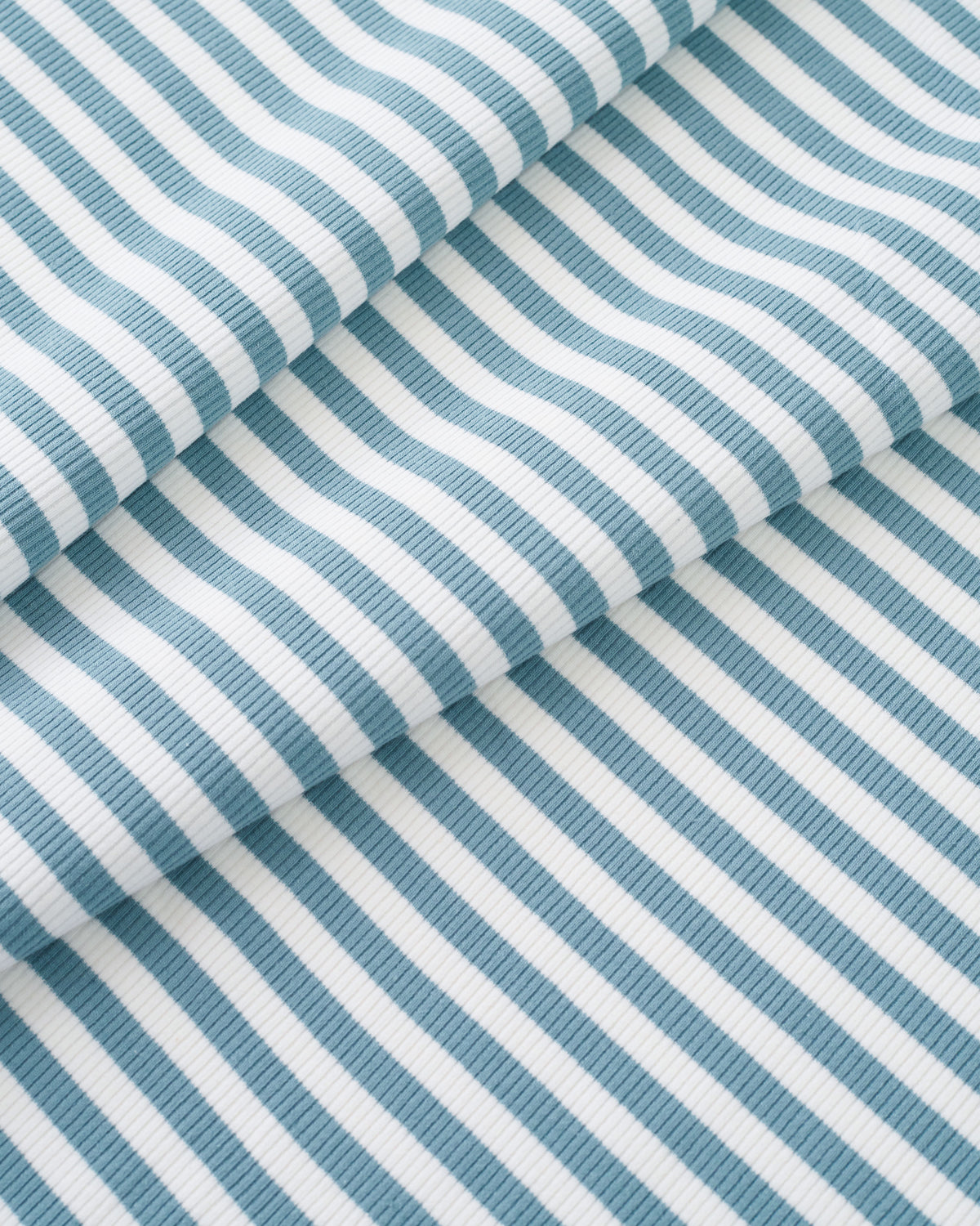 Light Blue Wide Stripe Rib Knit