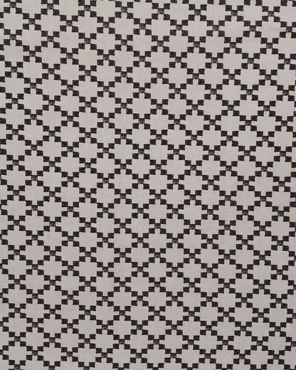 Blue Wavy Lattice Custom Printed Linen Cotton Blend