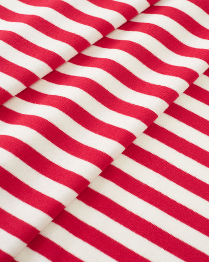 Red and White Mid Weight Jersey Knit