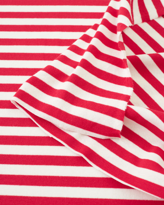 Red and White Mid Weight Jersey Knit