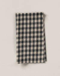 Medium Black and Natural Gingham Linen